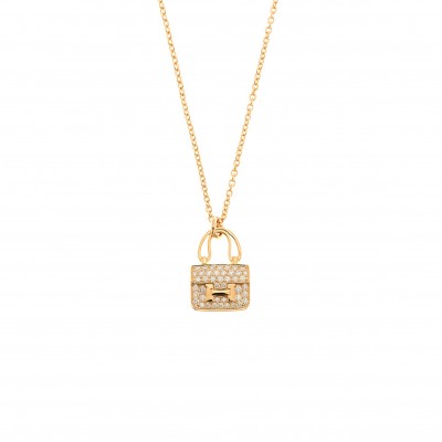 HERMÈS CONSTANCE DIAMOND NECKLACES GOLD 